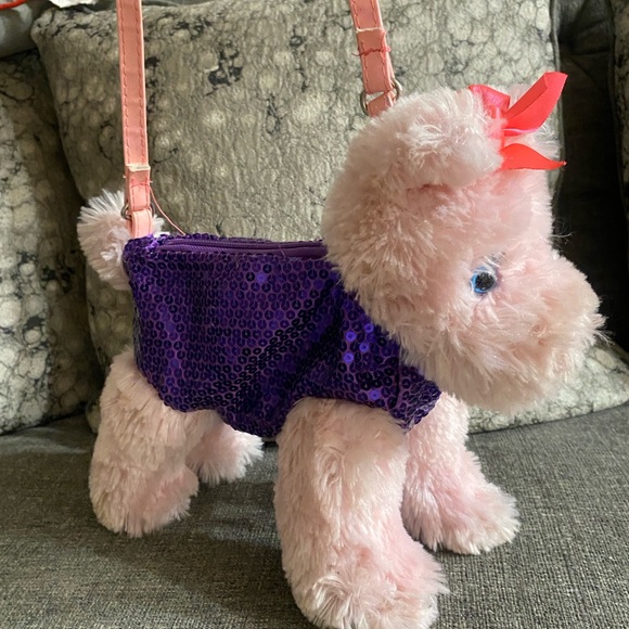 Plush Dog Handbags with Red and Pink Accents - Picture 5 of 9